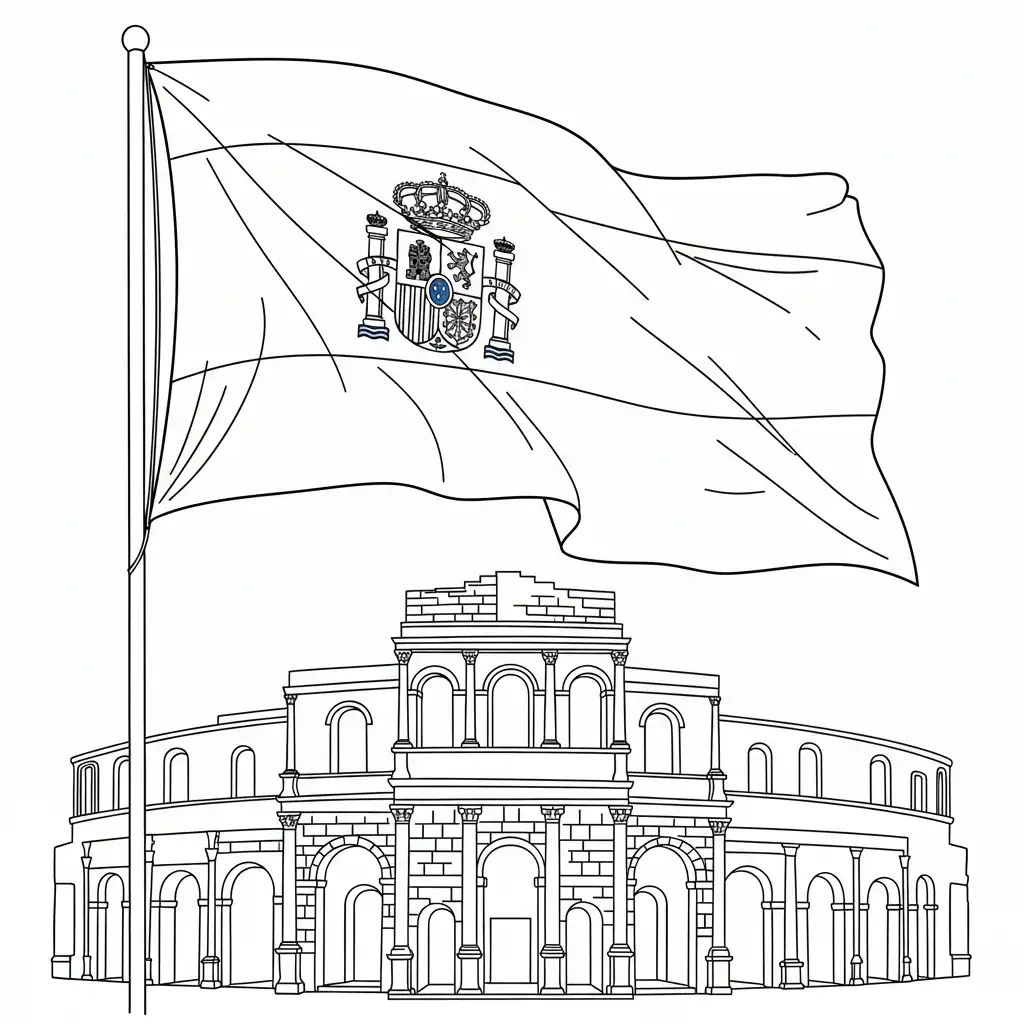 Bandera De Extremadura para colorear para niños para imprimir gratis