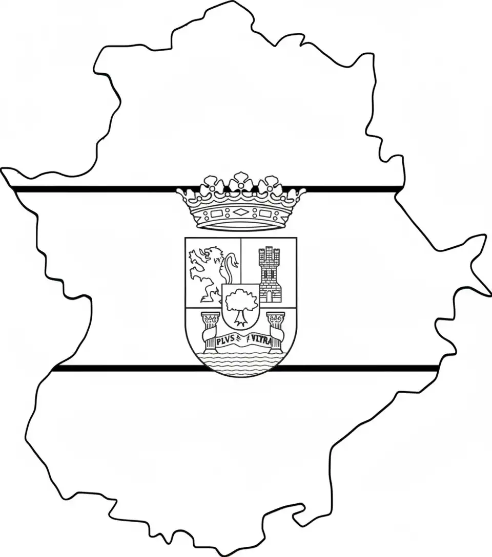 Bandera De Extremadura para colorear para imprimir para niño de 3 años