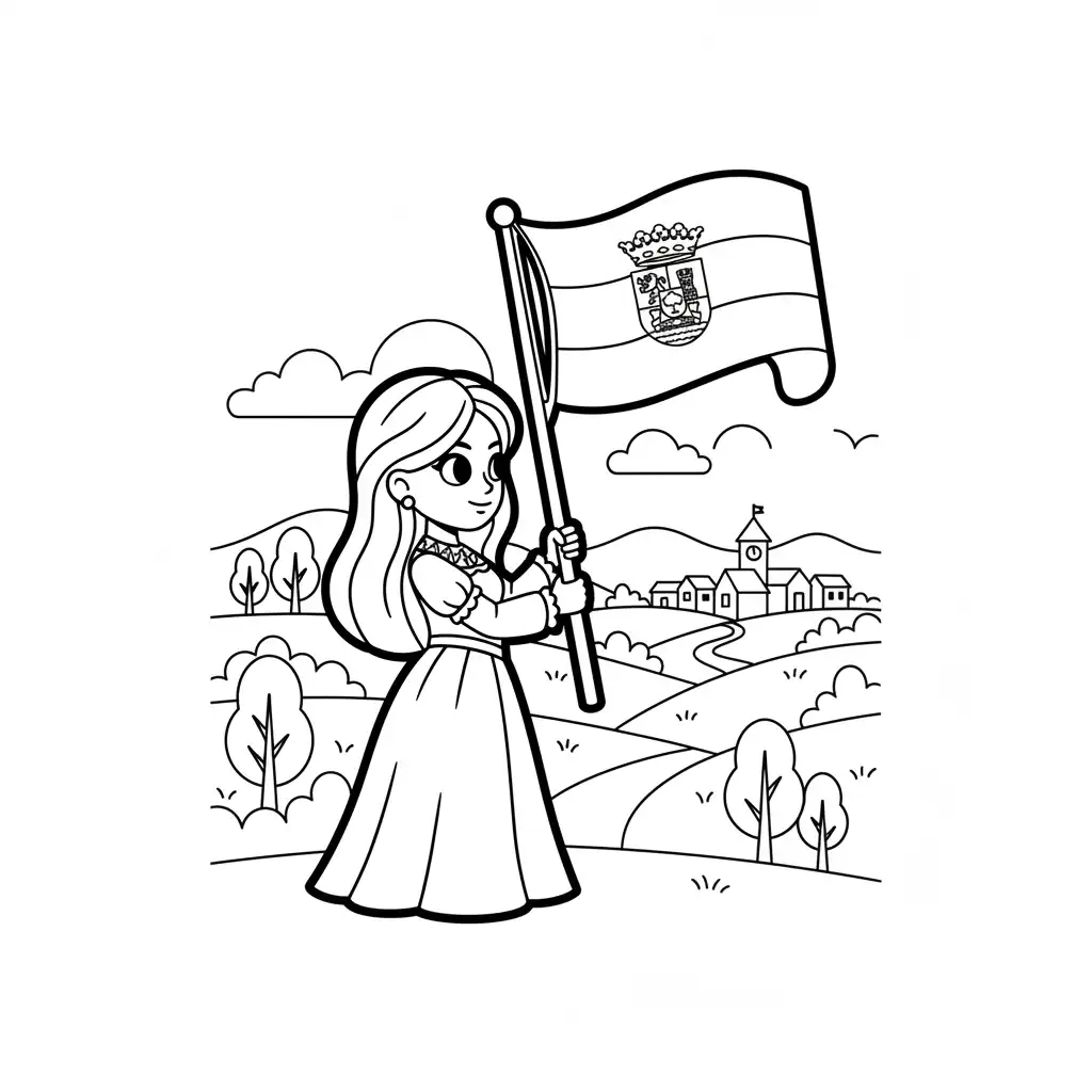 Bandera De Extremadura para colorear en línea gratis