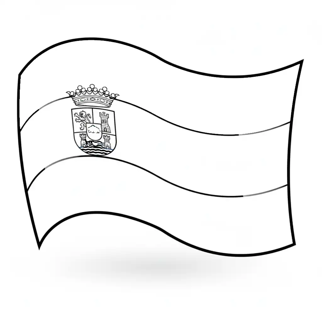 Bandera De Extremadura para colorear para bebé para imprimir