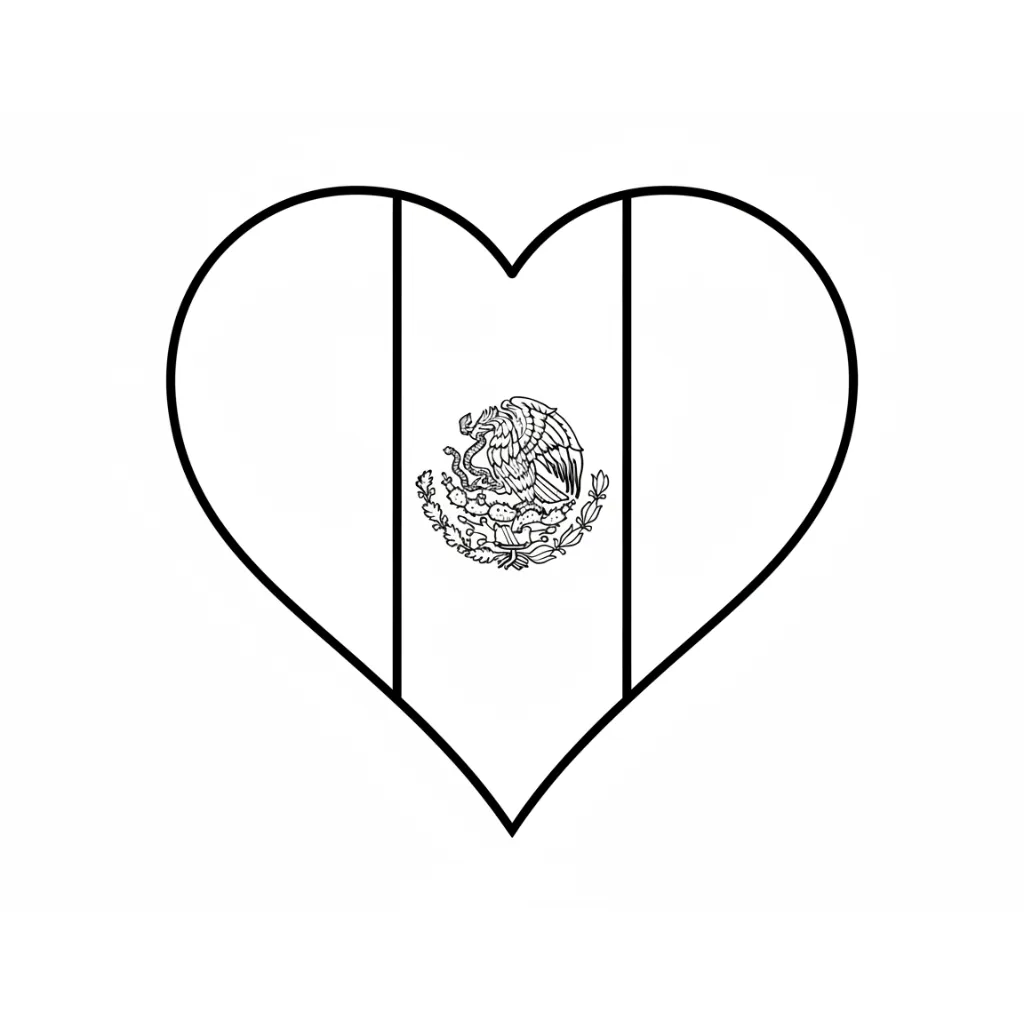 descargar Bandera De México 10 para colorear gratis