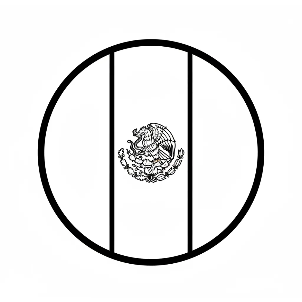 Bandera De México 11 para colorear y recortar para imprimir gratis