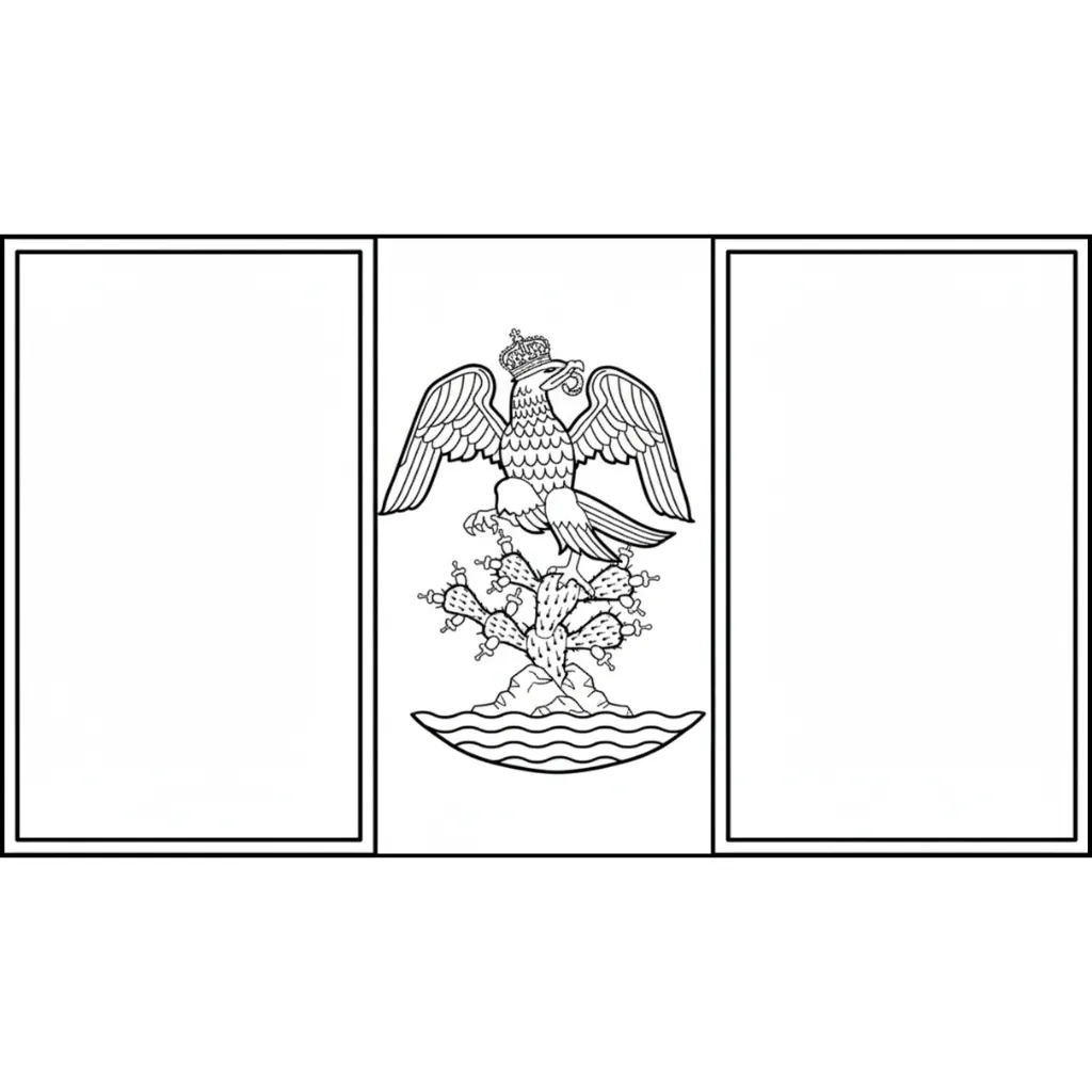 imprimir Bandera De México 12 para colorear