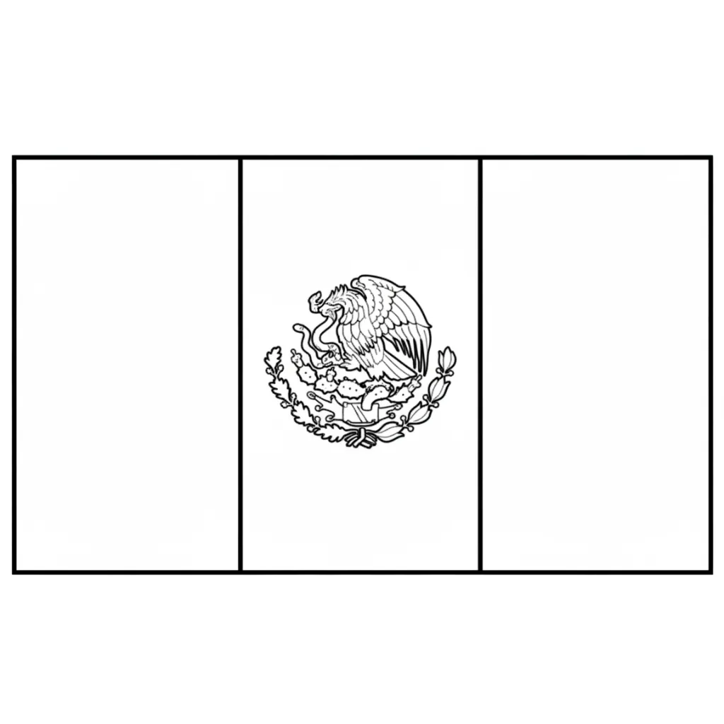 Bandera De México 13 de niño para colorear para imprimir