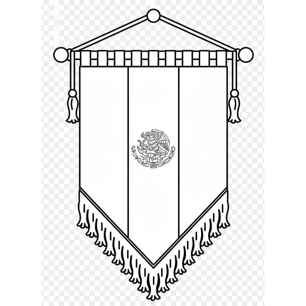 Bandera De México 15 para colorear para niño de para imprimir