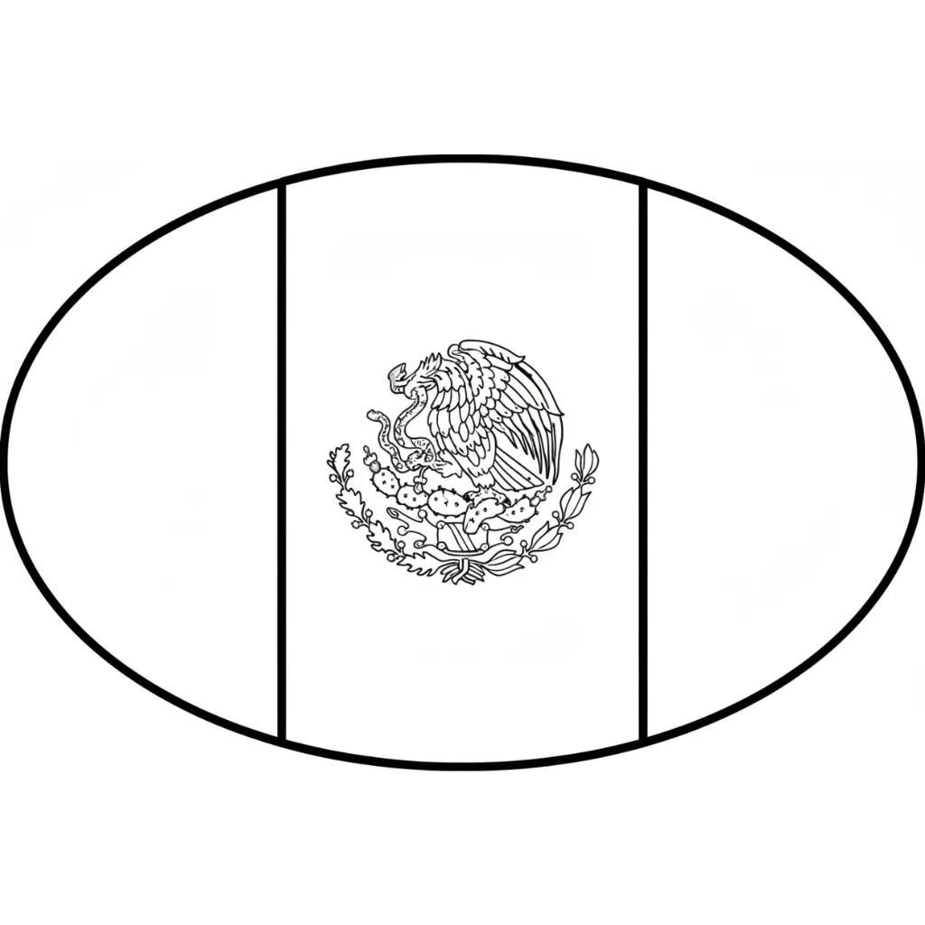 Bandera De México 17 para colorear gratis