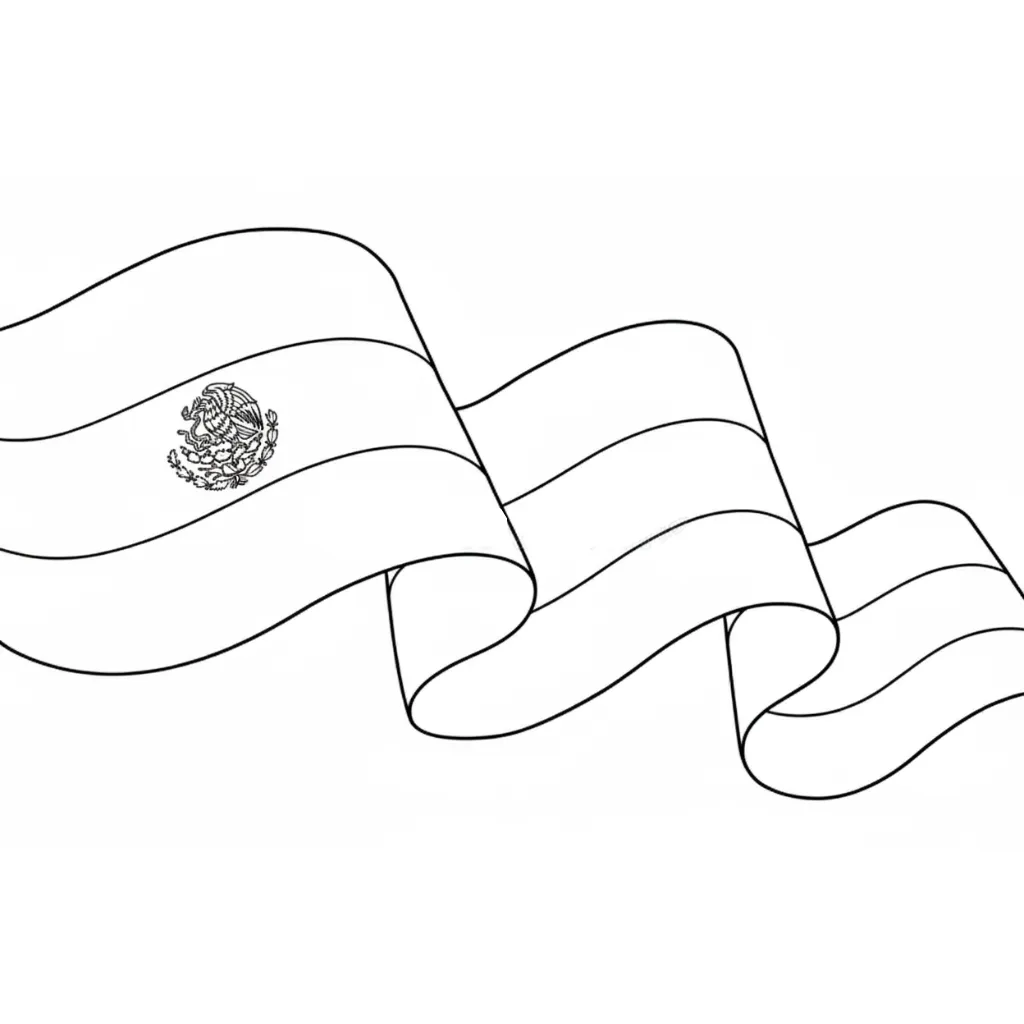 Bandera De México 2 para colorear gratis para imprimir