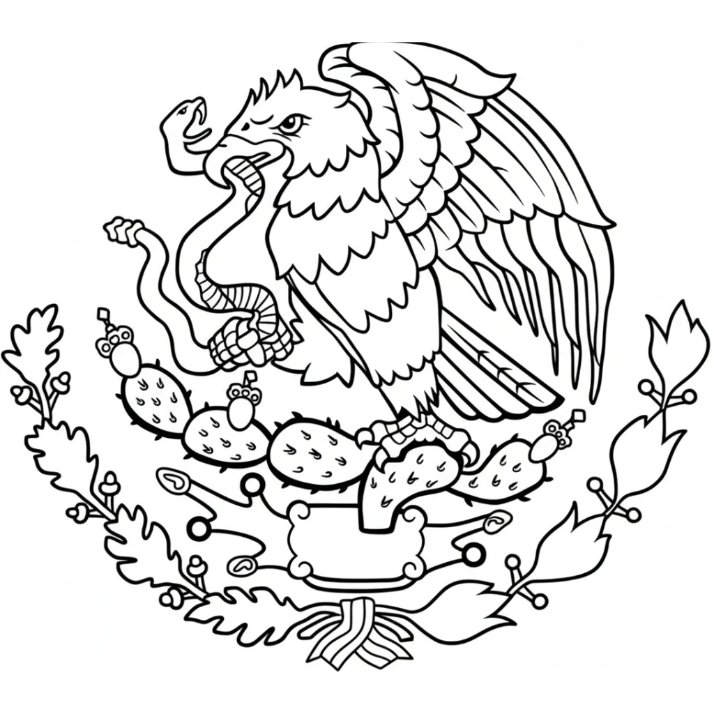 Bandera De México 5 para colorear para imprimir gratis