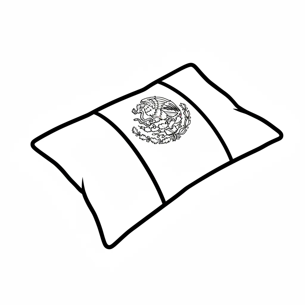 imprimir Bandera De México 8 para colorear gratis