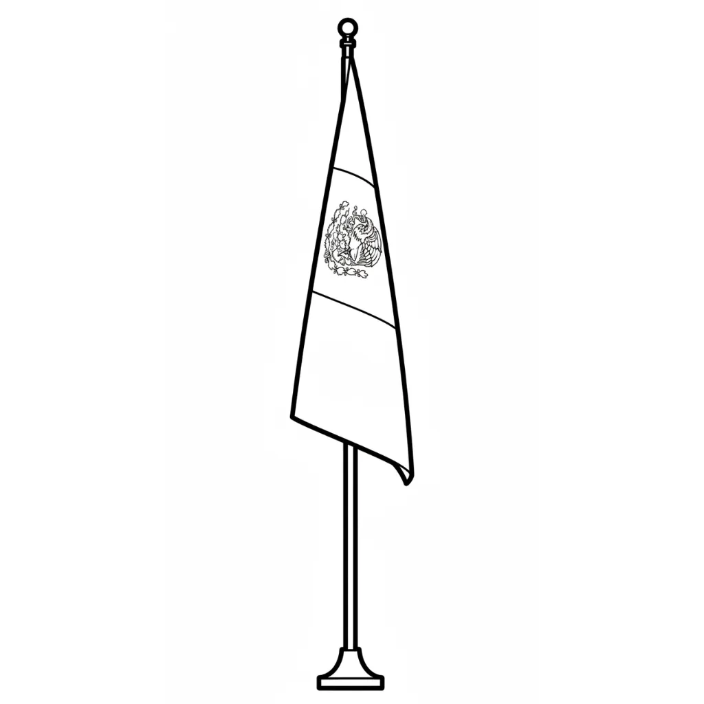 Bandera De México 9 para colorear para imprimir para niño de 2 años