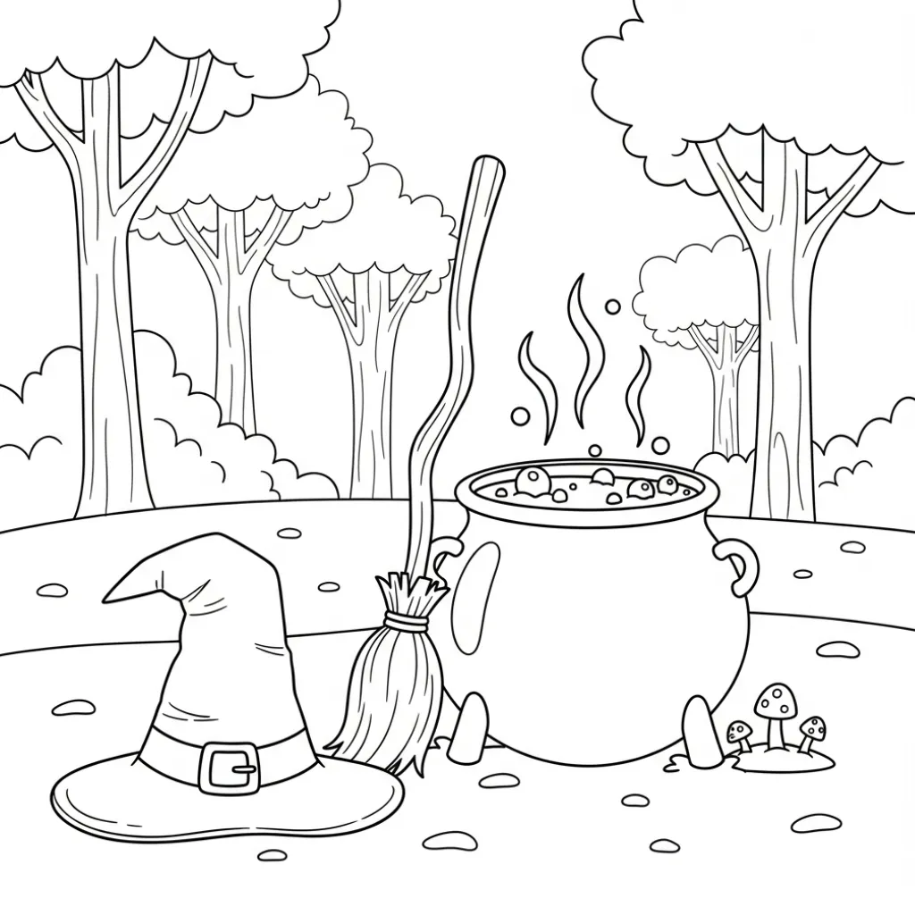 Bruja 4 para colorear y dibujo para imprimir