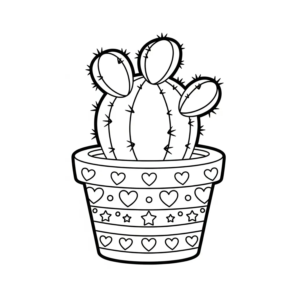Cactus 16 para colorear gratis para niños