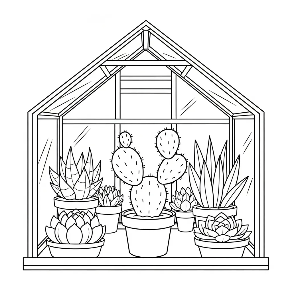 Cactus 3 para dibujar e imprimir