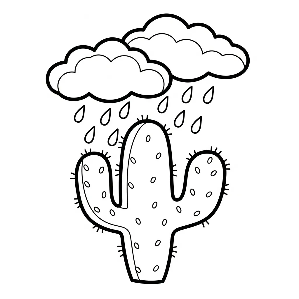 imagen para colorear Cactus 7 niño