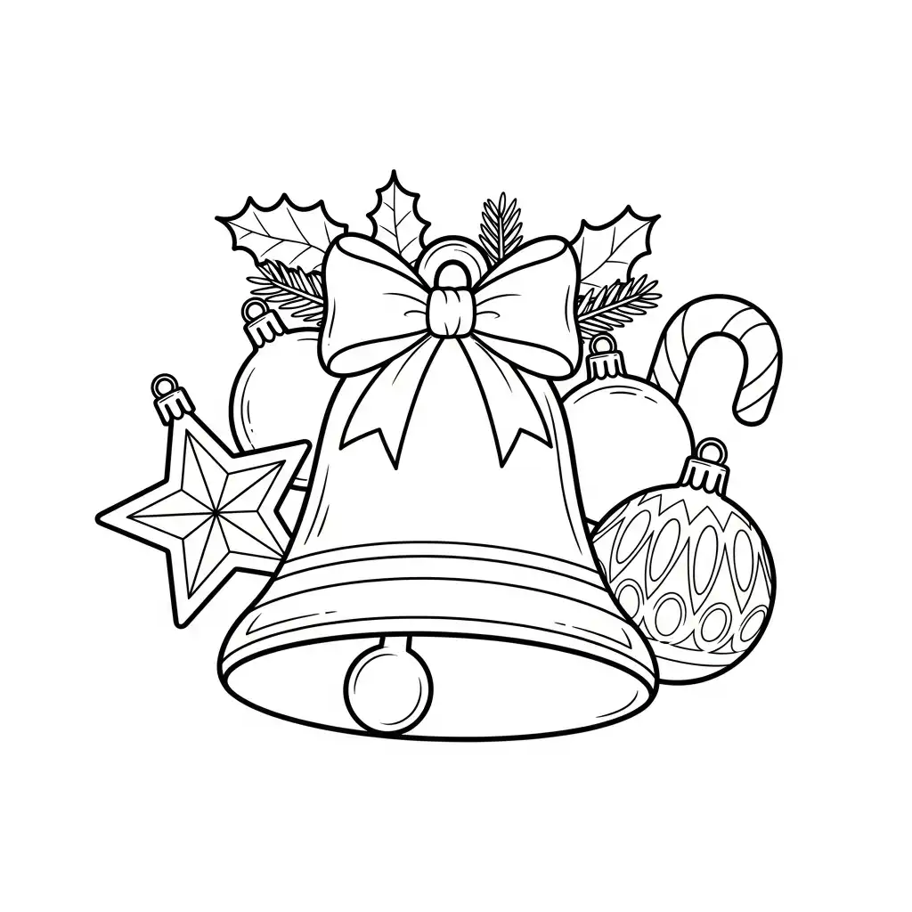 Campana Navideña para colorear para imprimir gratis