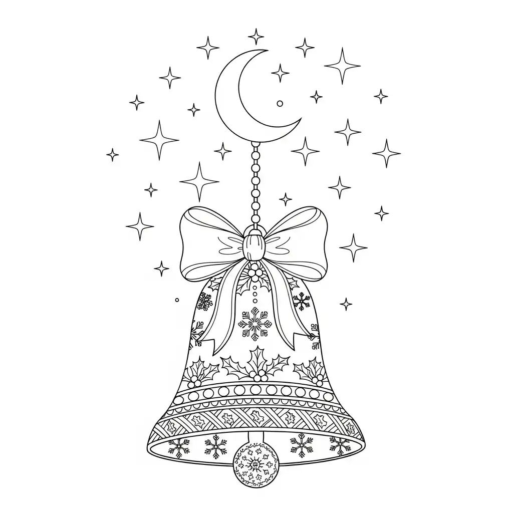 Campana Navideña para colorear para niño de 7 años 1
