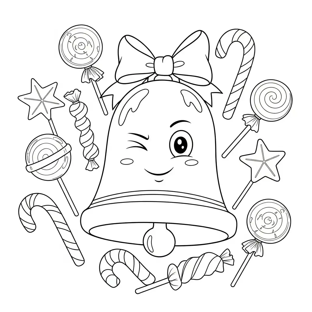 Campana Navideña para colorear para imprimir pdf