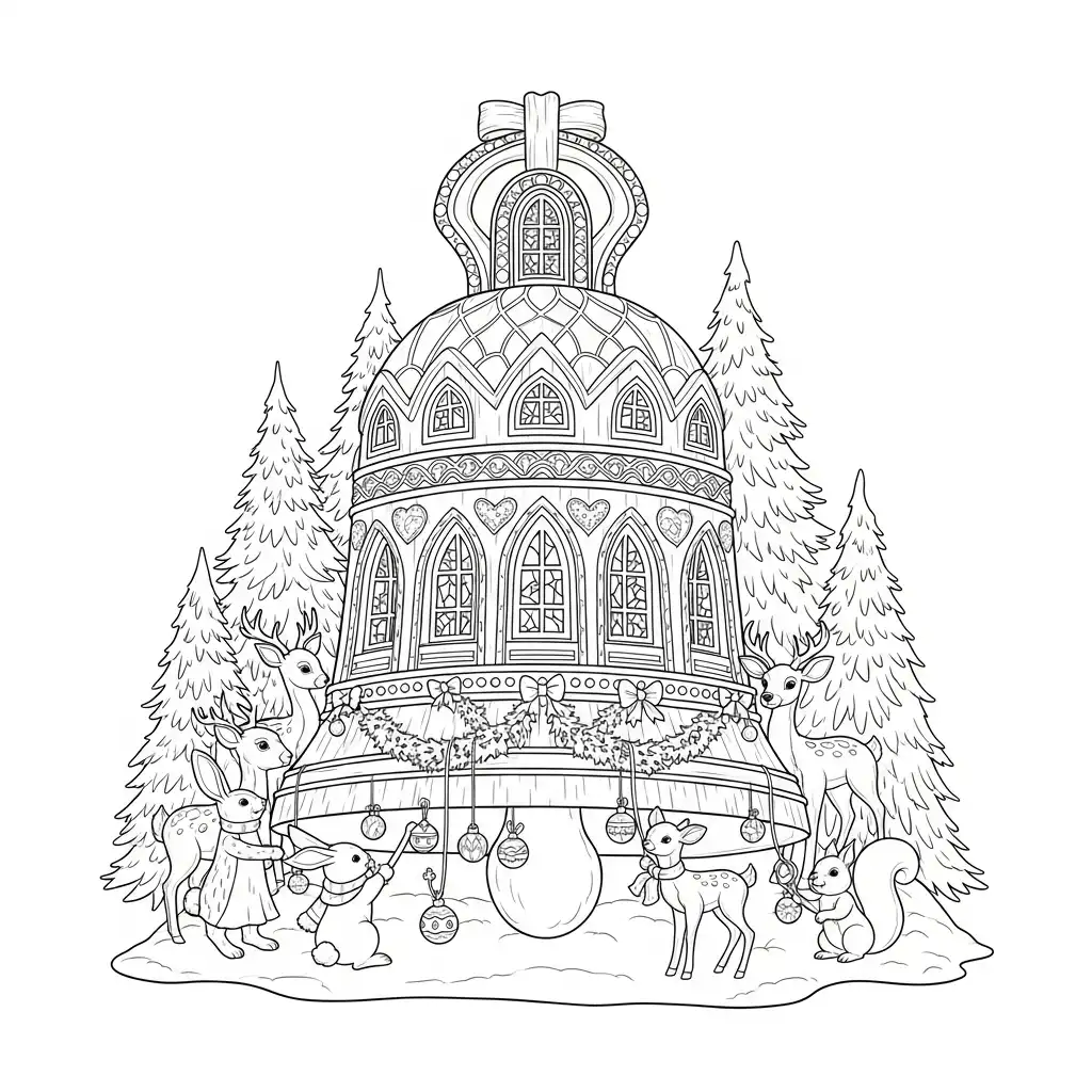 Campana Navideña para colorear de para niños 1