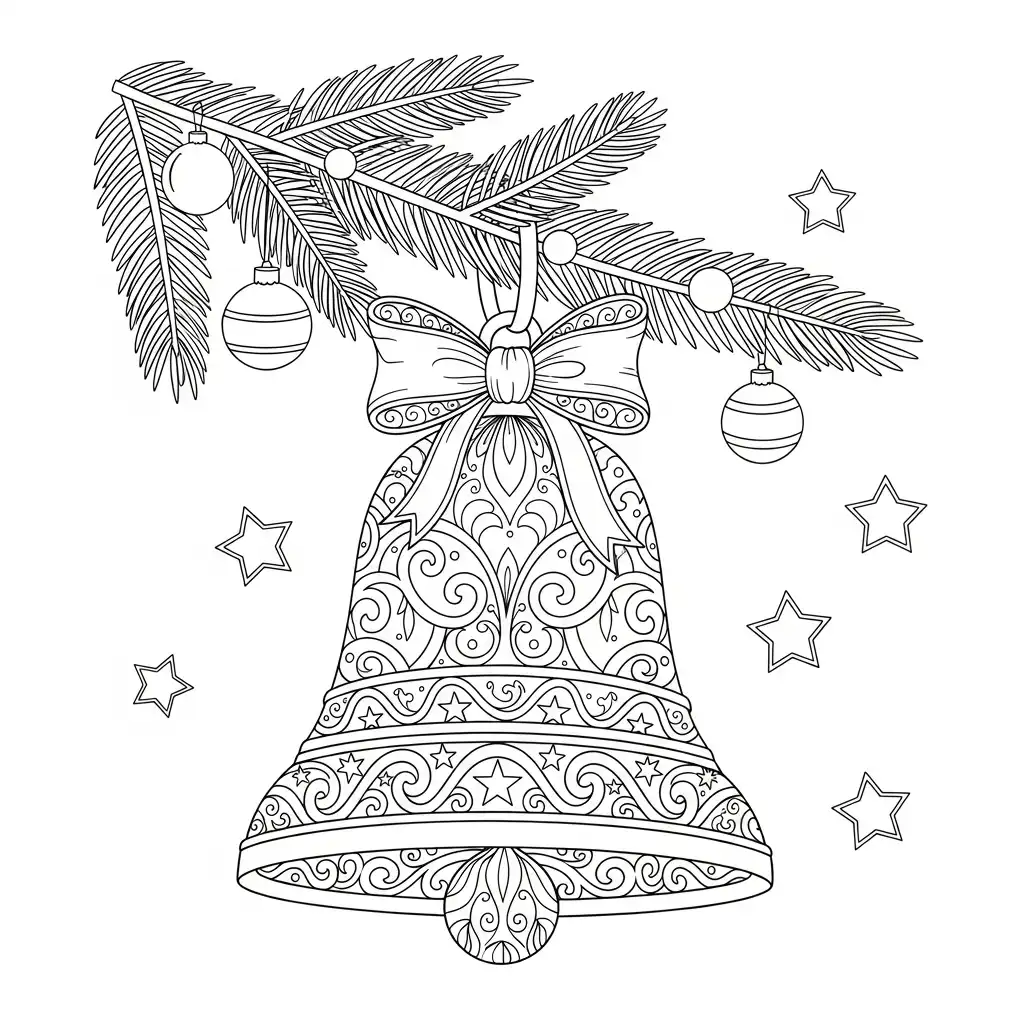 Campana Navideña para colorear de para niños