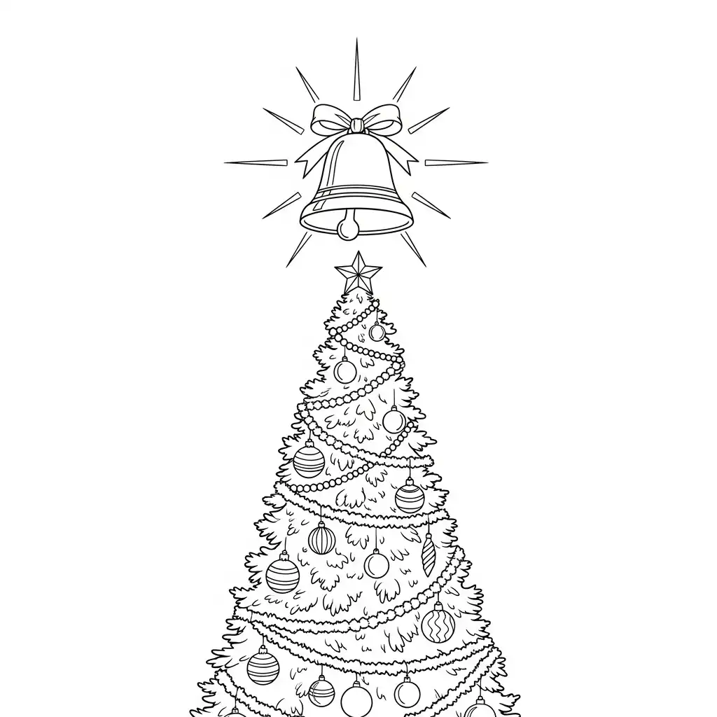 Campana Navideña para colorear para niño 1