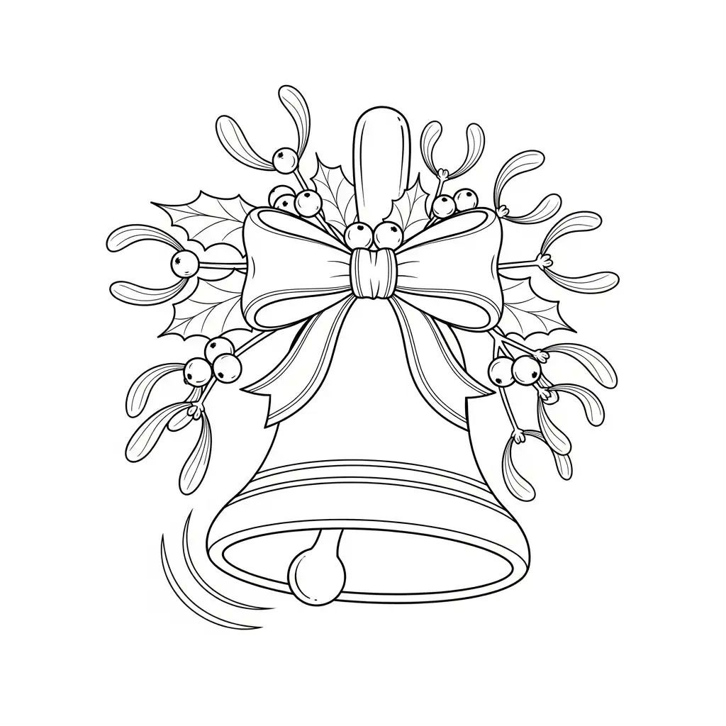 Campana Navideña para colorear y recortar para imprimir gratis