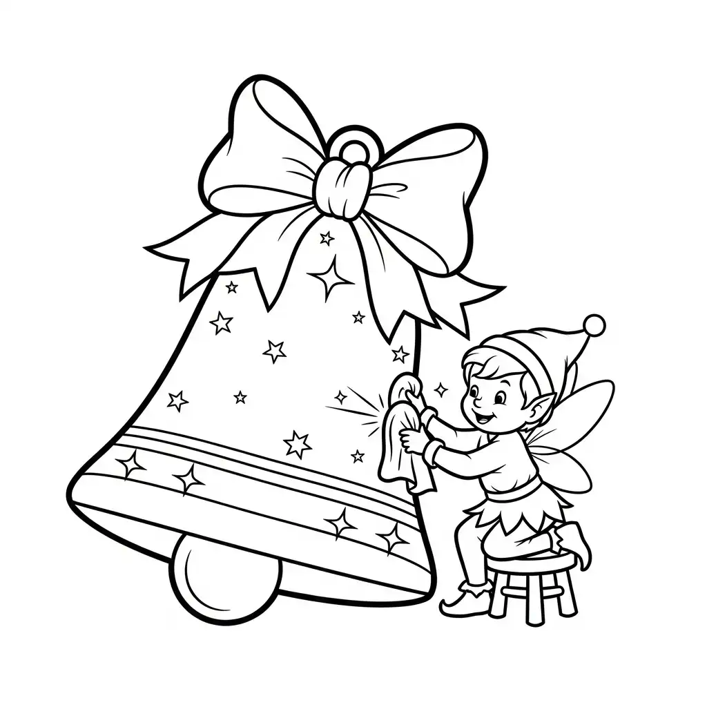 Campana Navideña para colorear y recortar