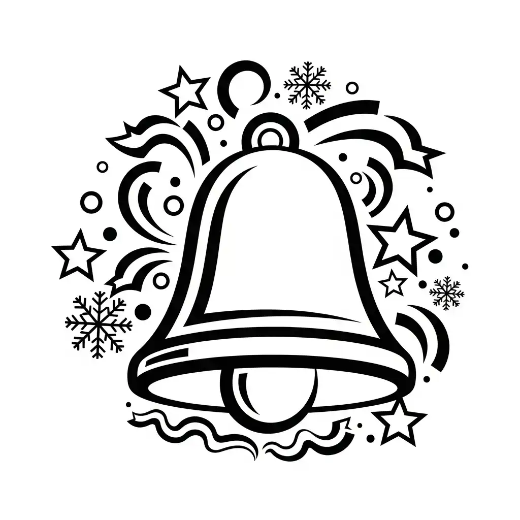 Campana Navideña para colorear para imprimir para niño de 6 años