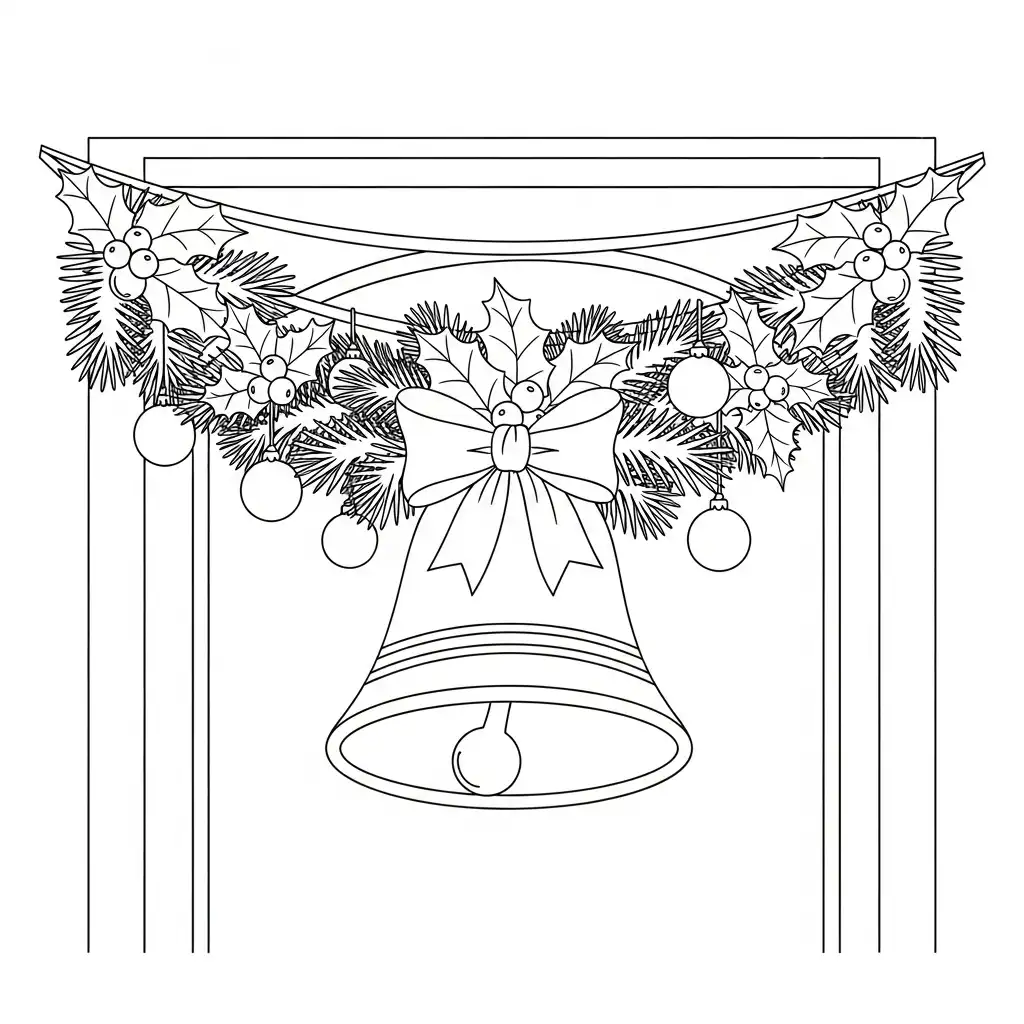para imprimir Campana Navideña para colorear gratis