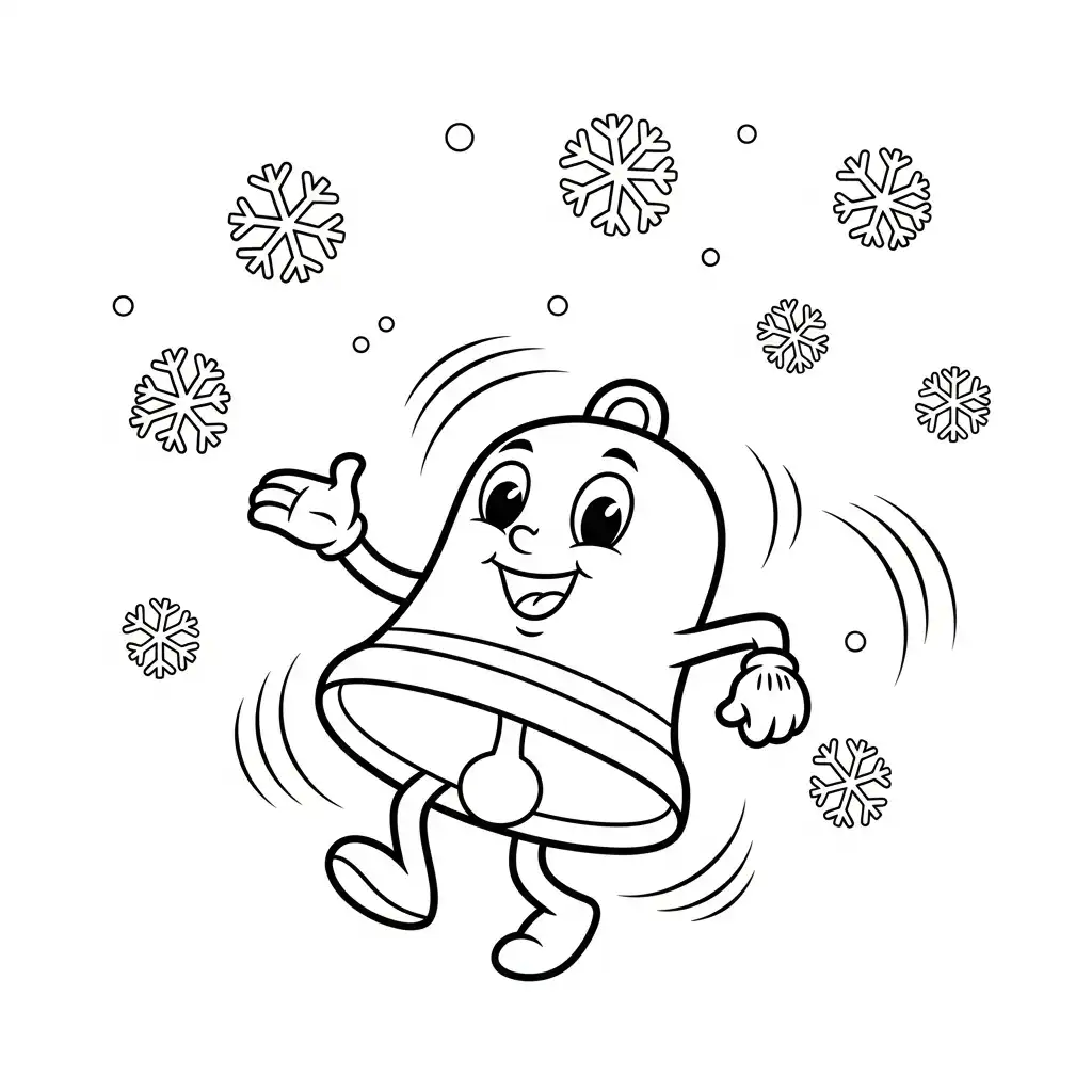 para imprimir Campana Navideña para colorear gratis 1