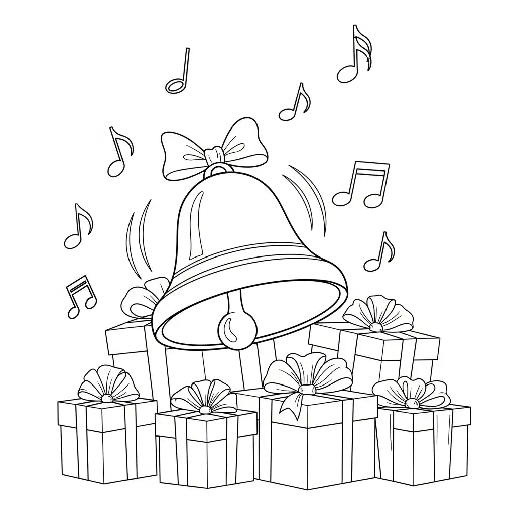 Campana Navideña para colorear para primaria