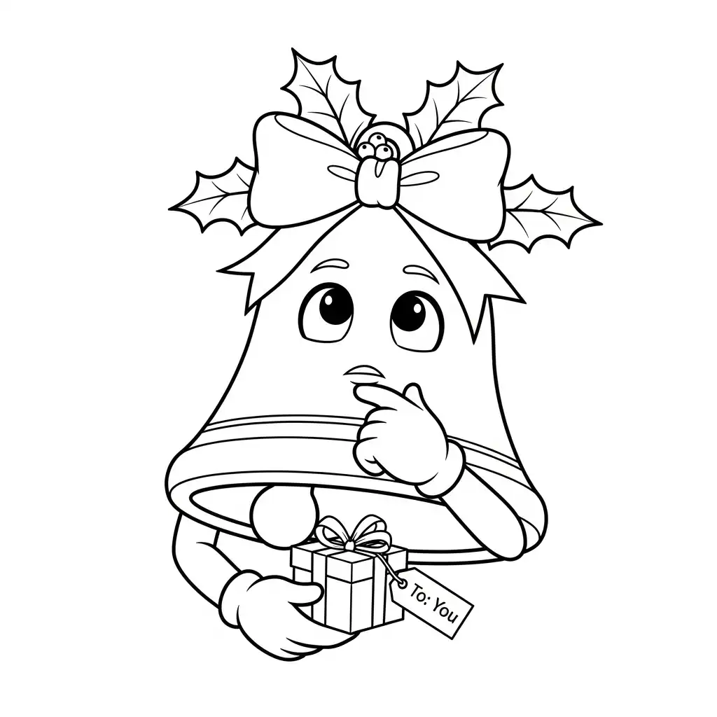 Campana Navideña para colorear para imprimir