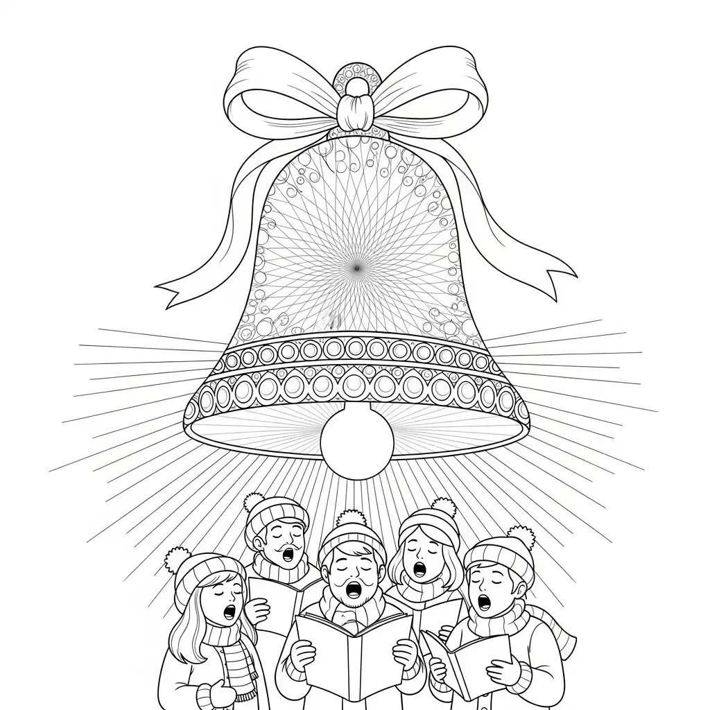 Campana Navideña para colorear para imprimir gratis pdf