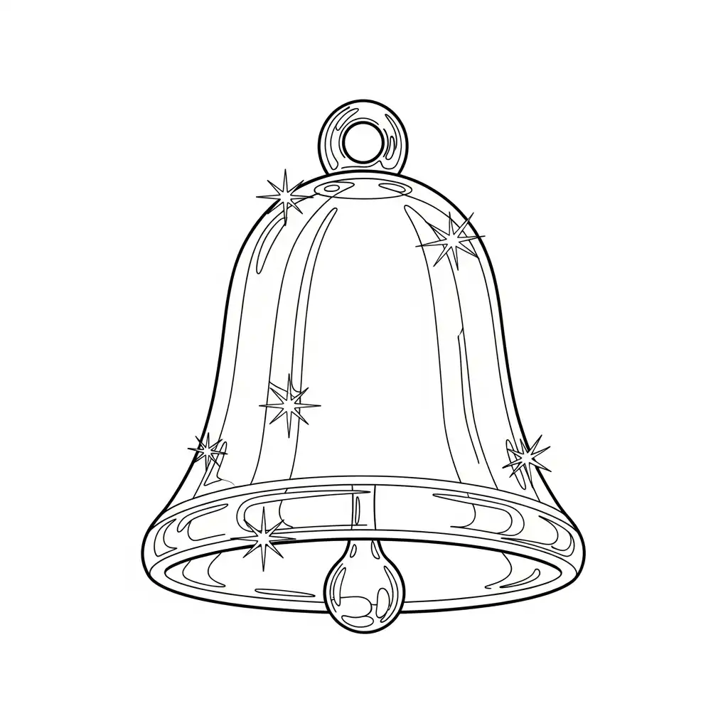 Campana Navideña para colorear para imprimir para niño de 6 años 1