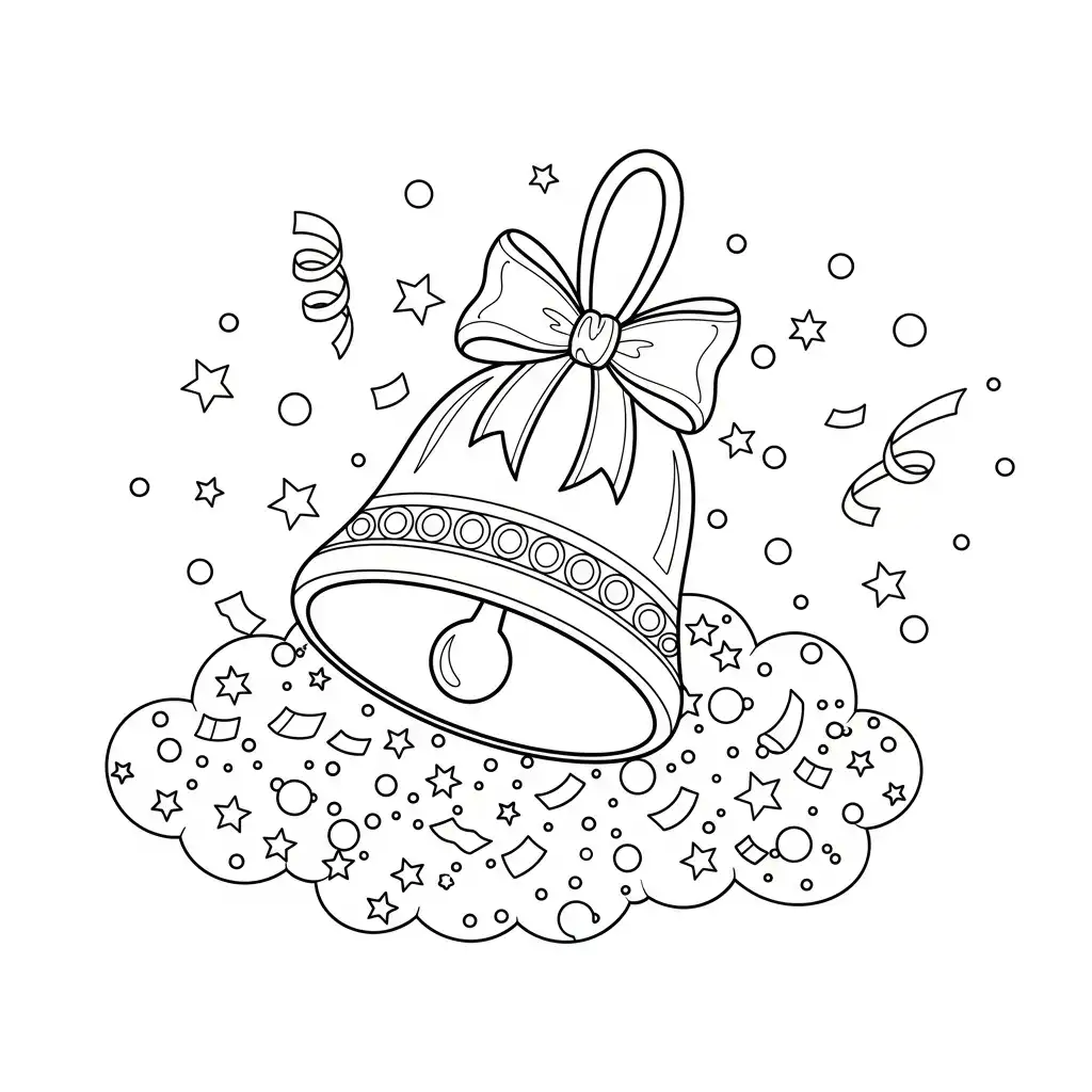 Campana Navideña para colorear para imprimir gratis 1
