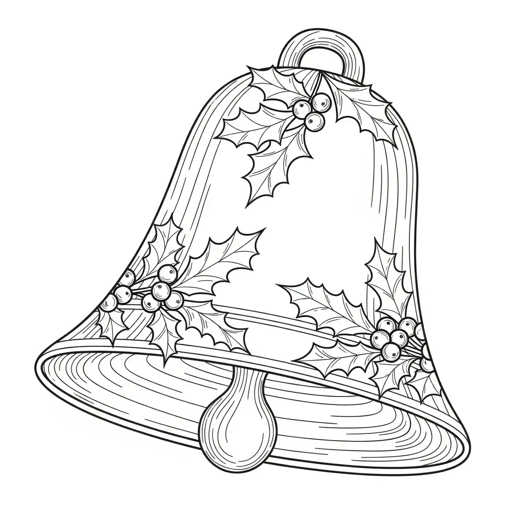 descargar Campana Navideña para colorear gratis