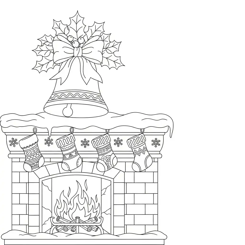 Campana Navideña para colorear para niño de 7 años