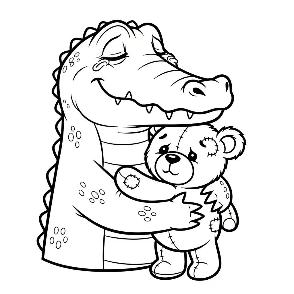 imprimir Cocodrilo para colorear gratis 1