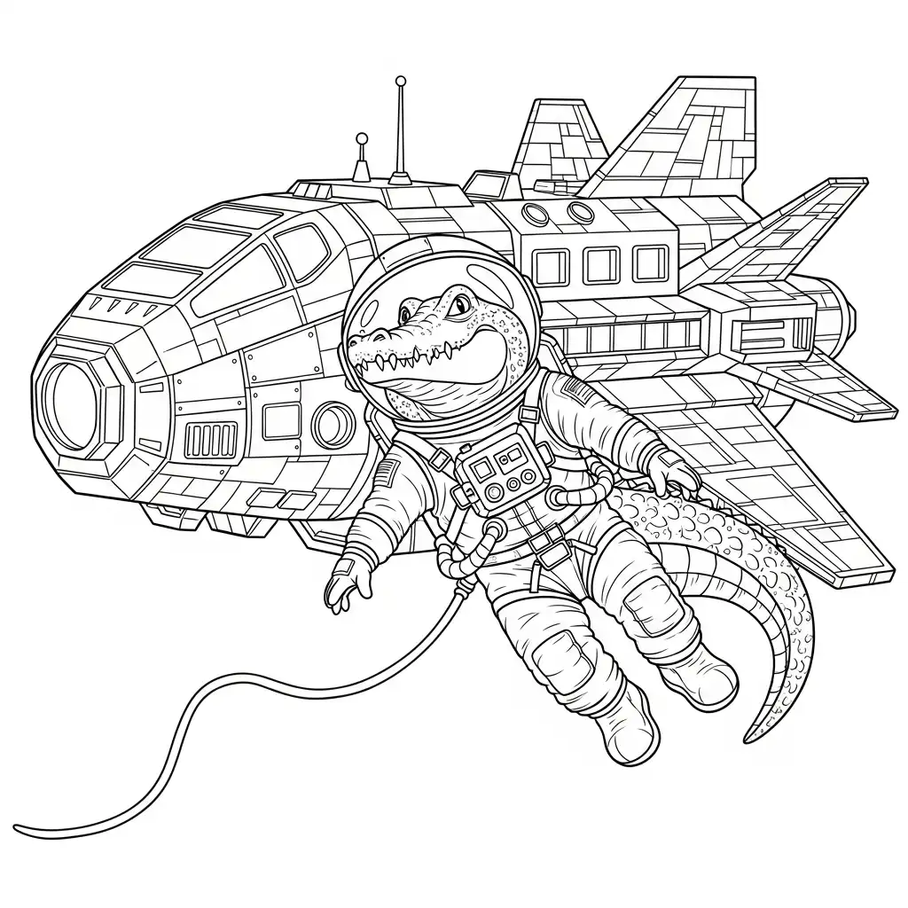 Cocodrilo para colorear para imprimir para niño de 8 años