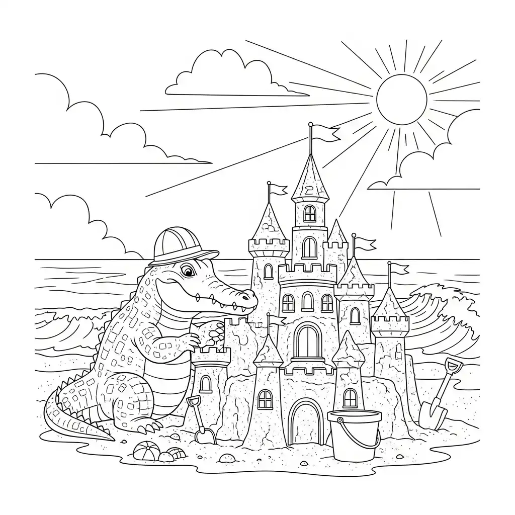 Cocodrilo para colorear para imprimir pdf gratis 1