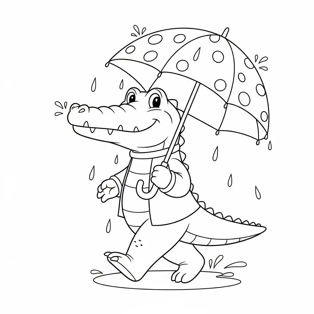 Cocodrilo para colorear para imprimir para niño de 8 años 1