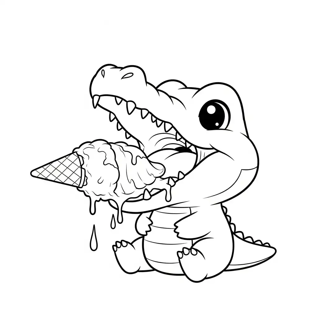 Cocodrilo para colorear para niños para imprimir gratis