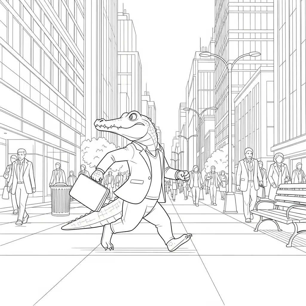 Cocodrilo para colorear para niños para imprimir gratis 1