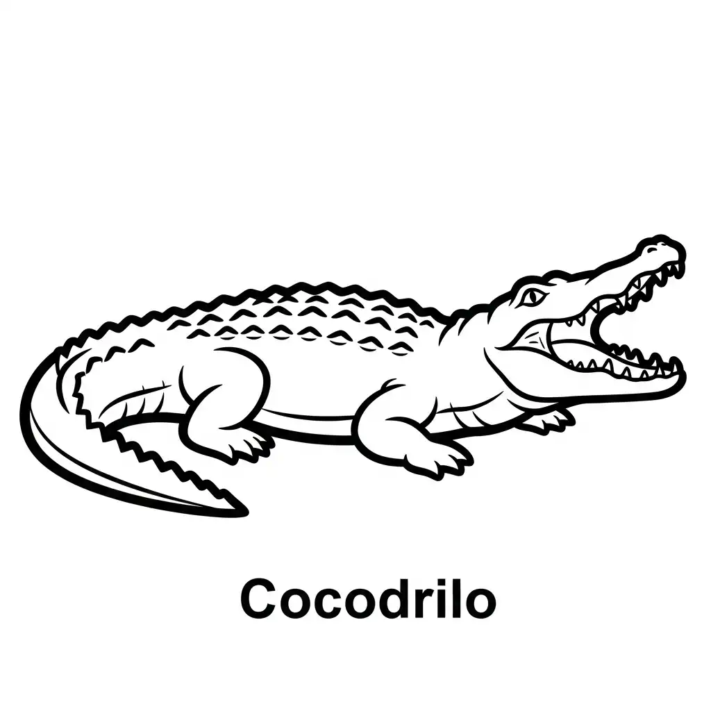 Cocodrilo para colorear para niño de 4 años