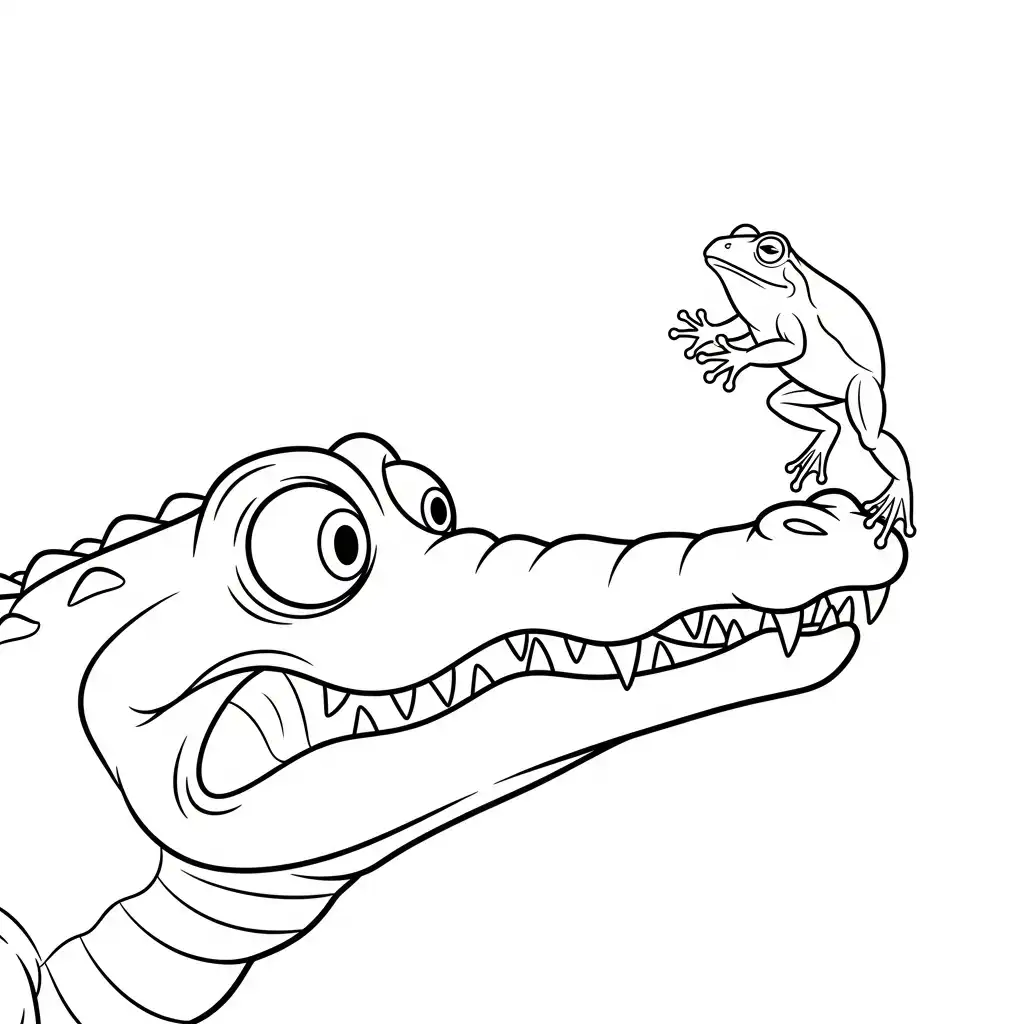 Cocodrilo para colorear para niños para descargar 1