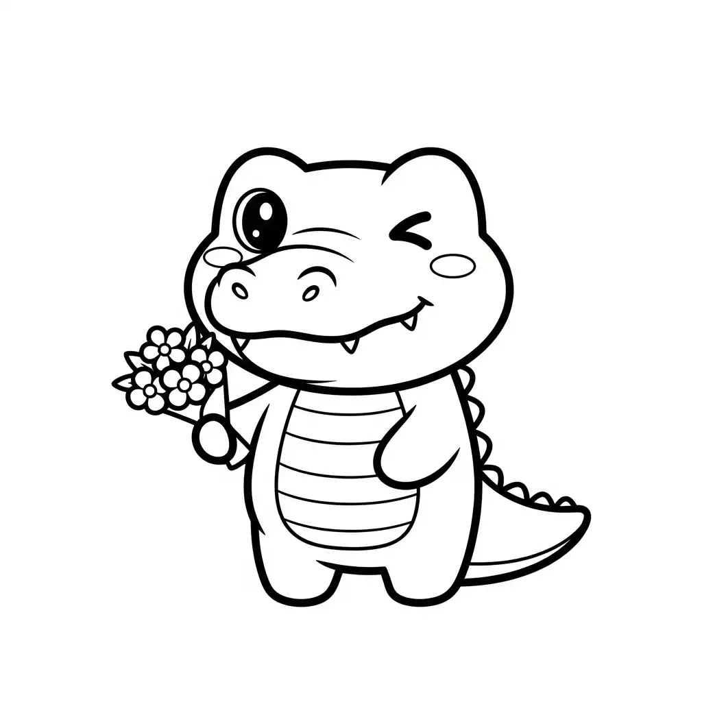 Cocodrilo para colorear y recortar para imprimir