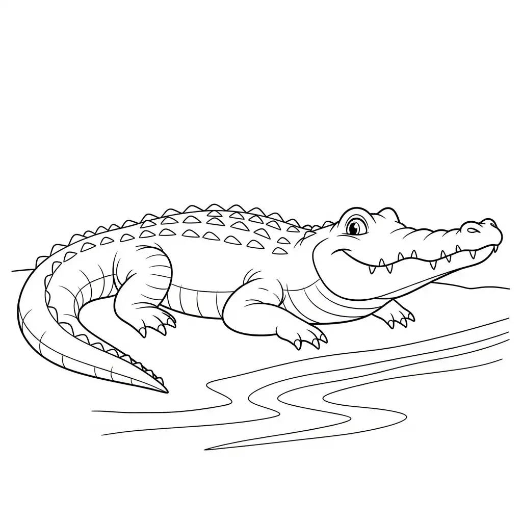 Cocodrilo para colorear de para niños