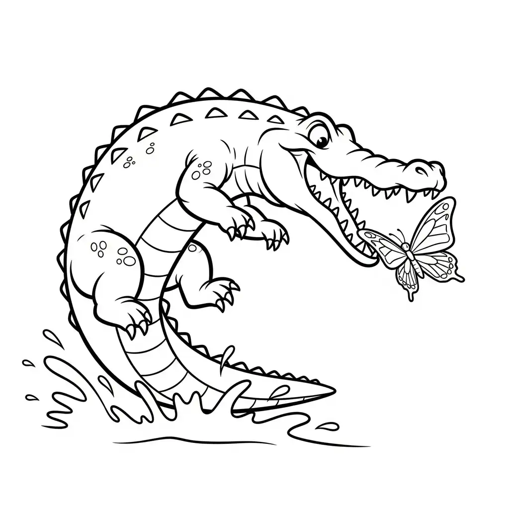 Cocodrilo de niño para colorear para imprimir