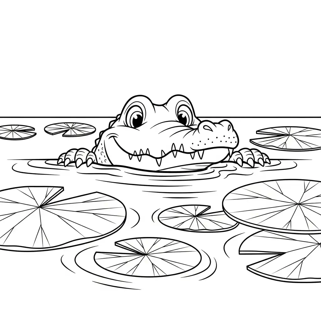 imagen para colorear Cocodrilo niño