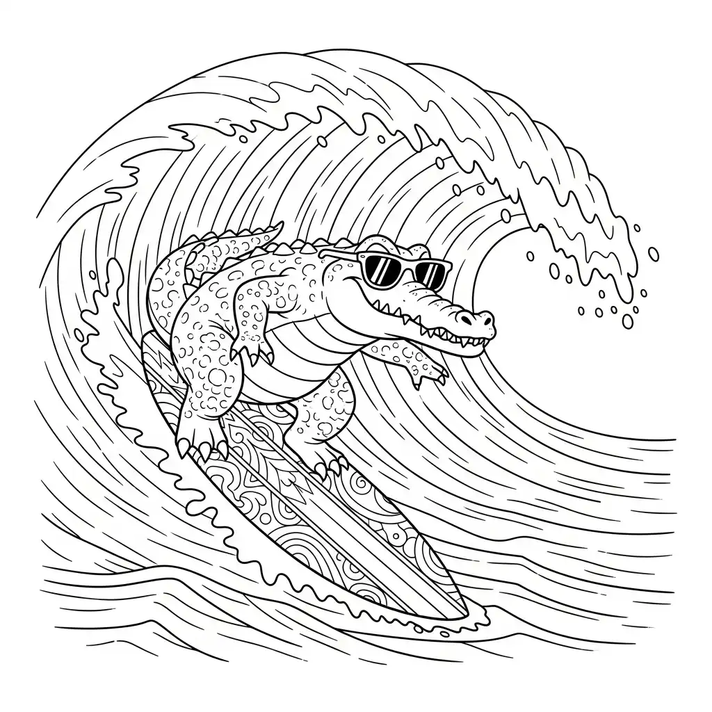 Cocodrilo para colorear gratis en línea