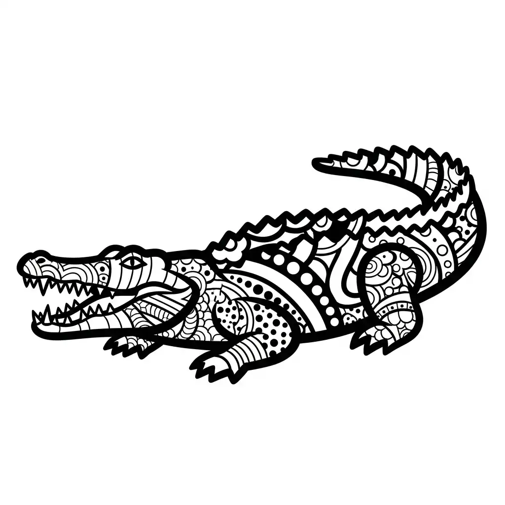 Cocodrilo para colorear para imprimir para niño de 9 años